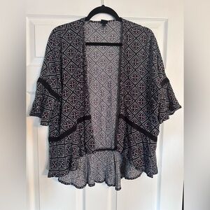 Girls Art Class Boho Open Front Patterned Kimono Cardigan Sz Large 10/12